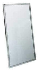 Bradley - 18 Inch Wide x 30 Inch High, Theft Resistant Rectangular Glass Washroom Mirror - Stainless Steel Frame - Americas Industrial Supply