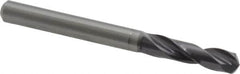 Guhring - 15/64" 140° Spiral Flute Solid Carbide Screw Machine Drill Bit - FIREX Finish, Right Hand Cut, 28mm Flute Length, 66mm OAL, SU Point, Straight Shank - Americas Industrial Supply