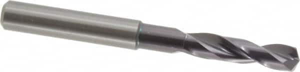 Guhring - 0.2717" 140° Spiral Flute Solid Carbide Screw Machine Drill Bit - FIREX Finish, Right Hand Cut, 34mm Flute Length, 79mm OAL, SU Point, Straight Shank - Americas Industrial Supply