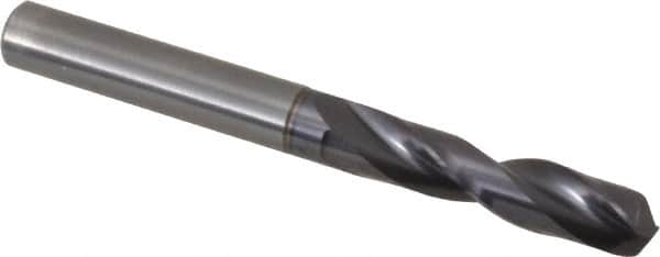Guhring - 0.311" 140° Spiral Flute Solid Carbide Screw Machine Drill Bit - FIREX Finish, Right Hand Cut, 41mm Flute Length, 79mm OAL, SU Point, Straight Shank - Americas Industrial Supply