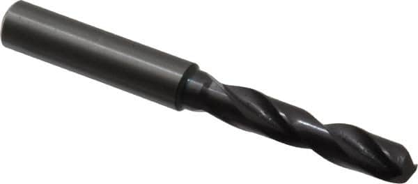 Guhring - 0.3228" 140° Spiral Flute Solid Carbide Screw Machine Drill Bit - FIREX Finish, Right Hand Cut, 47mm Flute Length, 89mm OAL, SU Point, Straight Shank - Americas Industrial Supply