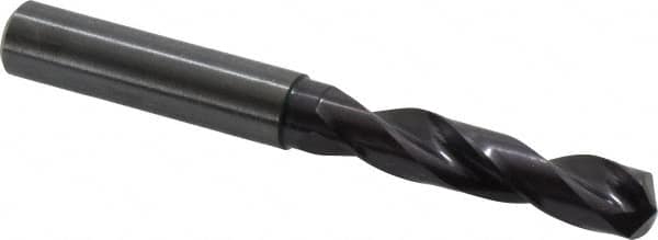 Guhring - 23/64" 140° Spiral Flute Solid Carbide Screw Machine Drill Bit - FIREX Finish, Right Hand Cut, 47mm Flute Length, 89mm OAL, SU Point, Straight Shank - Americas Industrial Supply