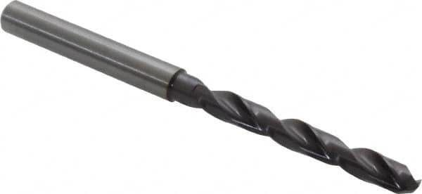 Guhring - 0.2008" 140° Solid Carbide Jobber Drill - FIREX Finish, Right Hand Cut, Spiral Flute, Straight Shank, 82mm OAL, SU Point - Americas Industrial Supply