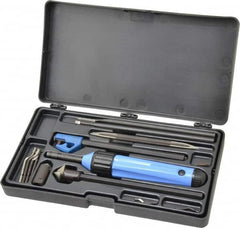 Noga - 18 Piece High Speed Steel Blade Hand Deburring Tool Set - C, D, L, N, S Blade Holder, S10, S20, S30, S101;C12, C20;N1, N2;T-120;D50, D66;L1 Blades, For Holes, Straight Edge, Curved Edge, Bushing Scraping, Pipe Cross Holes - Americas Industrial Supply