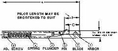 Cogsdill Tool - 39/64" Hole, No. 4 Blade, Type B Power Deburring Tool - One Piece, 6.44" OAL, 0.9" Pilot, 1.31" from Front of Tool to Back of Blade - Americas Industrial Supply