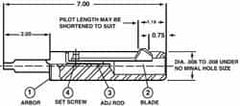 Cogsdill Tool - 1-5/8" Hole, No. 110 Blade, Type C Power Deburring Tool - One Piece, 7" OAL, 1.19" Pilot - Americas Industrial Supply