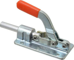 Lapeer - 800 Lb Load Capacity, Flanged Base, Carbon Steel, Standard Straight Line Action Clamp - 6 Mounting Holes, 0.28" Mounting Hole Diam, 1/2" Plunger Diam, Straight Handle - Americas Industrial Supply