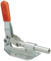 Lapeer - 300 Lb Load Capacity, Flanged Base, Carbon Steel, Standard Straight Line Action Clamp - 4 Mounting Holes, 0.222" Mounting Hole Diam, 1/2" Plunger Diam, Straight Handle - Americas Industrial Supply