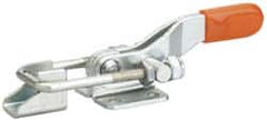 Lapeer - 360 Lb Capacity, Horizontal, U Hook, Flanged Base, Carbon Steel Pull Action Latch Clamp - 1.1" Drawing Movement, 3-5/16" OAL, Straight Handle - Americas Industrial Supply