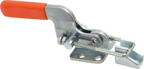 Lapeer - 700 Lb Capacity, Horizontal, U Hook, Flanged Base, Carbon Steel Pull Action Latch Clamp - 1-3/4" Drawing Movement, 5-3/8" OAL, Straight Handle - Americas Industrial Supply