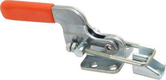 Lapeer - 700 Lb Capacity, Horizontal, U Hook, Flanged Base, Carbon Steel Pull Action Latch Clamp - 1-3/4" Drawing Movement, 5-3/8" OAL, Straight Handle - Americas Industrial Supply