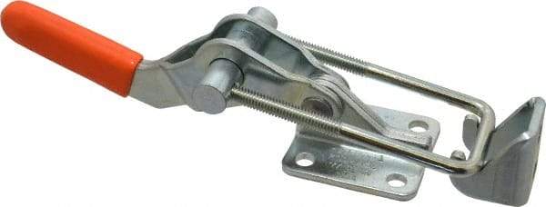 Lapeer - 2,000 Lb Capacity, Horizontal, U Hook, Flanged Base, Carbon Steel Pull Action Latch Clamp - 2-1/2" Drawing Movement, 7-3/8" OAL, Straight Handle - Americas Industrial Supply