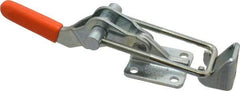 Lapeer - 2,000 Lb Capacity, Horizontal, U Hook, Flanged Base, Carbon Steel Pull Action Latch Clamp - 2-1/2" Drawing Movement, 7-3/8" OAL, Straight Handle - Americas Industrial Supply