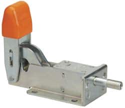 Lapeer - 800 Lb Load Capacity, Flanged Base, Carbon Steel, Standard Straight Line Action Clamp - 6 Mounting Holes, 0.266" Mounting Hole Diam, 3/8" Plunger Diam, Straight Handle - Americas Industrial Supply