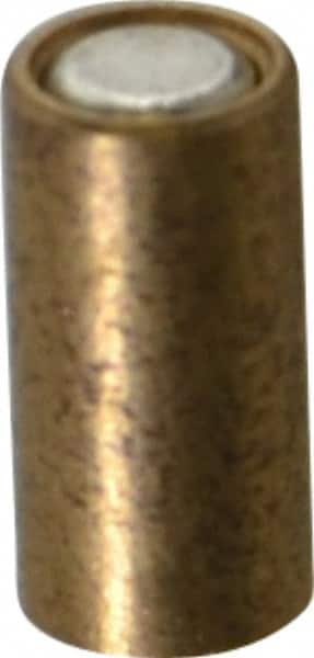 Mag-Mate - 1/8" Diam x 1/4" High, 0.1 Lb Average Pull Force, 0.2 Lb Max Pull Force, Neodymium Rare Earth Shielded Magnet - Brass Shield, 0.018" Shielding Wall Thickness - Americas Industrial Supply