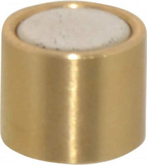 Mag-Mate - 5/16" Diam x 1/4" High, 1 Lb Average Pull Force, 2 Lb Max Pull Force, Neodymium Rare Earth Shielded Magnet - Brass Shield, 0.032" Shielding Wall Thickness - Americas Industrial Supply