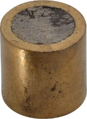 Mag-Mate - 1/2" Diam x 1/2" High, 3-1/2 Lb Average Pull Force, 7 Lb Max Pull Force, Neodymium Rare Earth Shielded Magnet - Brass Shield, 0.062" Shielding Wall Thickness - Americas Industrial Supply