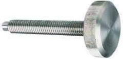 Morton Machine Works - M6x1.00 Knurled Shoulderless Dog Point Tip Grade 300 Stainless Steel Thumb Screw - 1-13/16" OAL, 1" Head Diam x 5/16" Head Height - Americas Industrial Supply