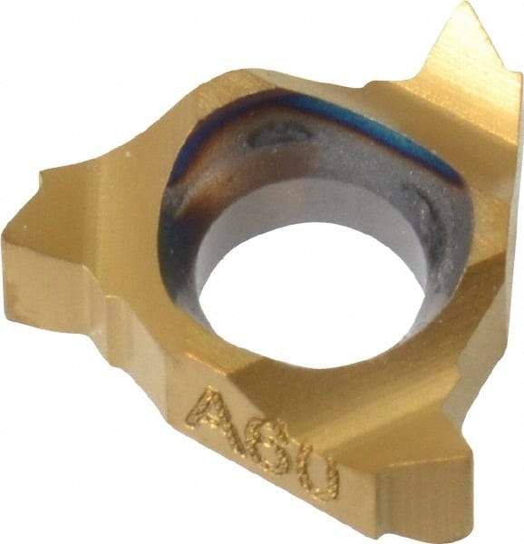 Carmex - 06IR Internal Right Hand 48-20 Partial Profile 60° Laydown Threading Insert - Grade BXC, TiN Coated Carbide - Americas Industrial Supply