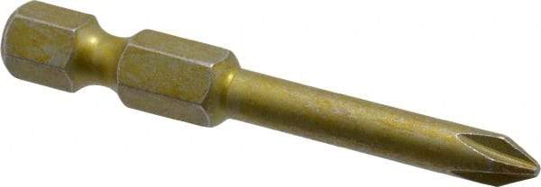 Wera - #1 Phillips Screwdriver Bit - 1/4" Hex Drive, 2" OAL - Americas Industrial Supply