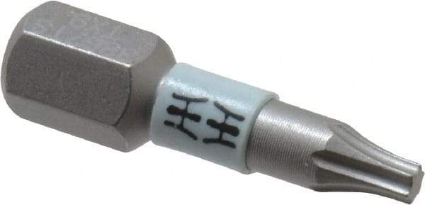 Wera - 1/4" Drive T9 Torx Screwdriver Bit - 1" OAL, Insert Bit - Americas Industrial Supply