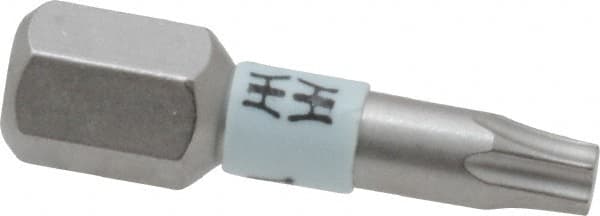 Wera - 1/4" Drive T15 Torx Screwdriver Bit - 1" OAL, Insert Bit - Americas Industrial Supply