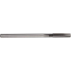 Chucking Reamer: 11/16″ Dia, 9″ OAL, 2-1/4″ Flute Length, Straight Shank, High Speed Steel 8 Flute, RH