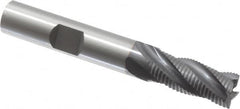 OSG - 3/8" Diam, Fine Pitch, 7/8" LOC, 4 Flute Cobalt Roughing Square End Mill - TiCN Finish, 2-5/8" OAL, 3/8" Shank Diam, Single End, 30° Helix - Americas Industrial Supply