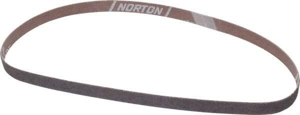 Norton - 1/2" Wide x 24" OAL, 40 Grit, Aluminum Oxide Abrasive Belt - Aluminum Oxide, Coarse, Coated, X Weighted Cloth Backing, Series R283 - Americas Industrial Supply