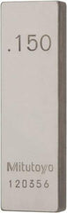Mitutoyo - 0.15" Rectangular Steel Gage Block - Accuracy Grade AS-1, Includes Certificate of Inspection - Americas Industrial Supply