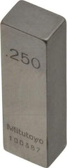 Mitutoyo - 0.25" Rectangular Steel Gage Block - Accuracy Grade AS-1, Includes Certificate of Inspection - Americas Industrial Supply