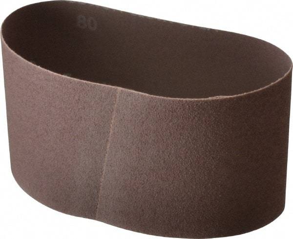 Norton - 3-1/2" Wide x 15-1/2" OAL, 80 Grit, Aluminum Oxide Abrasive Belt - Aluminum Oxide, Medium, Coated, X Weighted Cloth Backing, Series R228 - Americas Industrial Supply