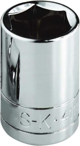 SK - 1-3/16", 1/2" Drive, Standard Hand Socket - 6 Points, Steel, Chrome Finish - Americas Industrial Supply