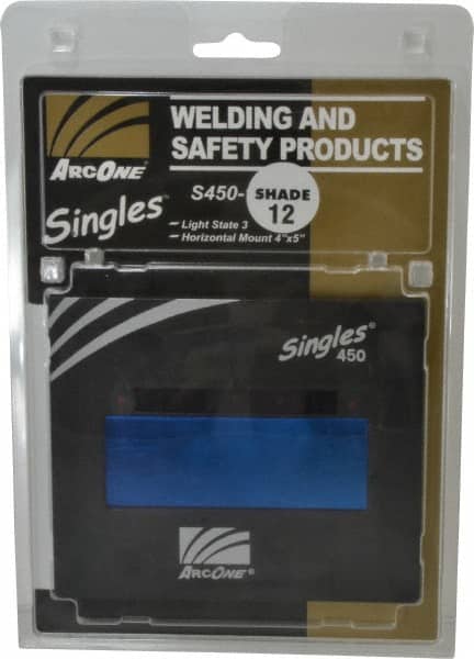 ArcOne - 5-1/4" Wide x 4-1/2" High, Lens Shade 12, Auto-Darkening Lens - 0.2" Thick, Green, Horizontal Mount - Americas Industrial Supply