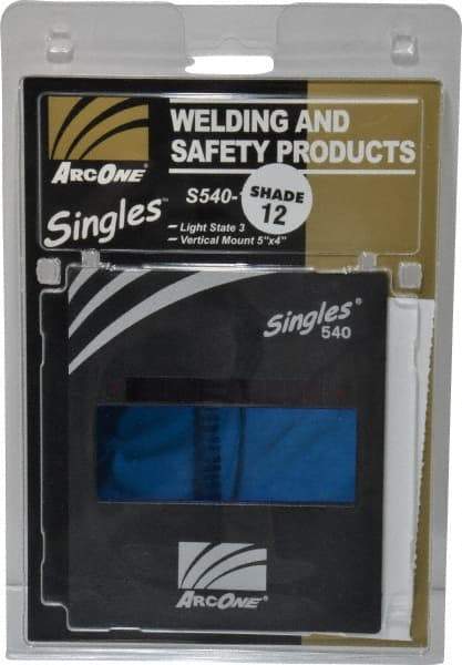 ArcOne - 4-1/2" Wide x 5-1/4" High, Lens Shade 12, Auto-Darkening Lens - 0.2" Thick, Green, Vertical Mount - Americas Industrial Supply