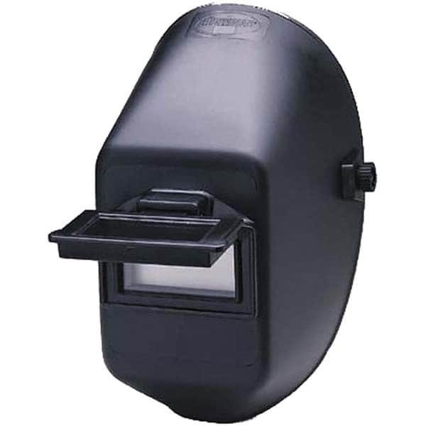 Jackson Safety - 4-1/4" Window Width x 2" Window Height, 10 Shade Fixed Shade Lens, Front Lift Welding Helmet - Black Plastic Green Lens - Americas Industrial Supply