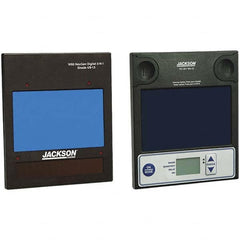 Jackson Safety - 4" Wide x 5" High, Lens Shade 9 to 13, Auto-Darkening Lens - Blue, Vertical Mount - Americas Industrial Supply