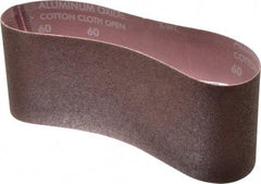 Norton - 4" Wide x 24" OAL, 60 Grit, Aluminum Oxide Abrasive Belt - Aluminum Oxide, Medium, Coated, X Weighted Cloth Backing, Series R228 - Americas Industrial Supply