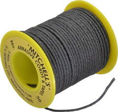 Made in USA - 0.07" Wide, 180 Grit Aluminum Oxide Abrasive Cord - 50' Long, Very Fine Grade - Americas Industrial Supply