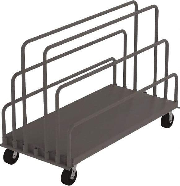 Jamco - 2,000 Lb Capacity Adjustable Sheet & Panel Truck - Steel Deck, 72" OAW, 9" Platform Height, Phenolic Casters - Americas Industrial Supply