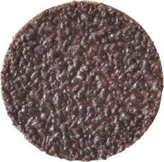 Made in USA - 1" Diam, 40 Grit Aluminum Oxide Adhesive PSA Disc - Coarse Grade, Black & White, Cloth Backing, Flexible - Americas Industrial Supply