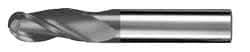 SGS - 3/4" Diam, 1-1/2" LOC, 3 Flute Solid Carbide Ball End Mill - AlTiN Finish, Single End, 4" OAL, 3/4" Shank Diam, Spiral Flute - Americas Industrial Supply