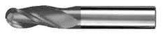 SGS - 3/4" Diam, 1-1/2" LOC, 3 Flute Solid Carbide Ball End Mill - AlTiN Finish, Single End, 4" OAL, 3/4" Shank Diam, Spiral Flute - Americas Industrial Supply