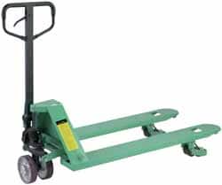 Wesco Industrial Products - 5,000 Lb Capacity, 7" Lift Side Roller Pallet Truck - 3.4" Min Lift Height, 48" Fork Length x 27" Fork Width, 27" Overall Width - Americas Industrial Supply