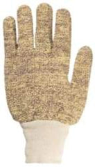 Honeywell - Size Universal (9), ANSI Cut Lvl 4, Cotton/Kevlar Cut Resistant Gloves - Kevlar Lining, Knit Wrist, Tan, Ambidextrous - Americas Industrial Supply