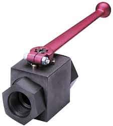 HYDAC - 1" Pipe, Carbon Steel Standard Ball Valve - 1 Piece, SAE x SAE Ends, Lever Handle, 5,000 WOG - Americas Industrial Supply