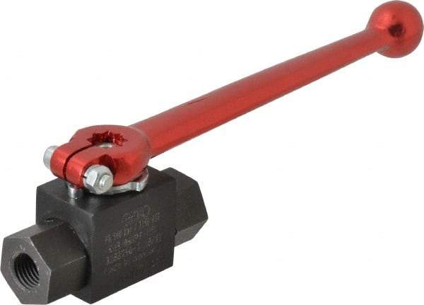 HYDAC - 1/4" Pipe, Carbon Steel Standard Ball Valve - 1 Piece, FNPT x FNPT Ends, Lever Handle, 7,250 WOG - Americas Industrial Supply