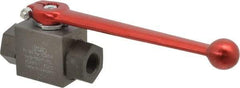 HYDAC - 3/8" Pipe, Carbon Steel Standard Ball Valve - 1 Piece, FNPT x FNPT Ends, Lever Handle, 7,250 WOG - Americas Industrial Supply