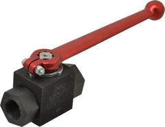 HYDAC - 1/2" Pipe, Carbon Steel Standard Ball Valve - 1 Piece, FNPT x FNPT Ends, Lever Handle, 5,800 WOG - Americas Industrial Supply