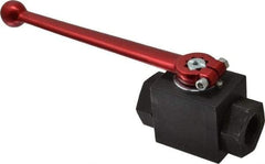 HYDAC - 3/4" Pipe, Carbon Steel Standard Ball Valve - 1 Piece, FNPT x FNPT Ends, Lever Handle, 5,000 WOG - Americas Industrial Supply